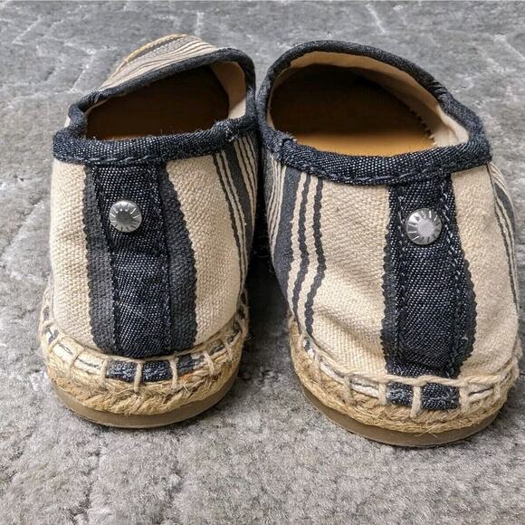 Bass Canvas Loafers WOMENS SIZE 6.5 Cream Navy espadrille flats casual comfy - Picture 5 of 10